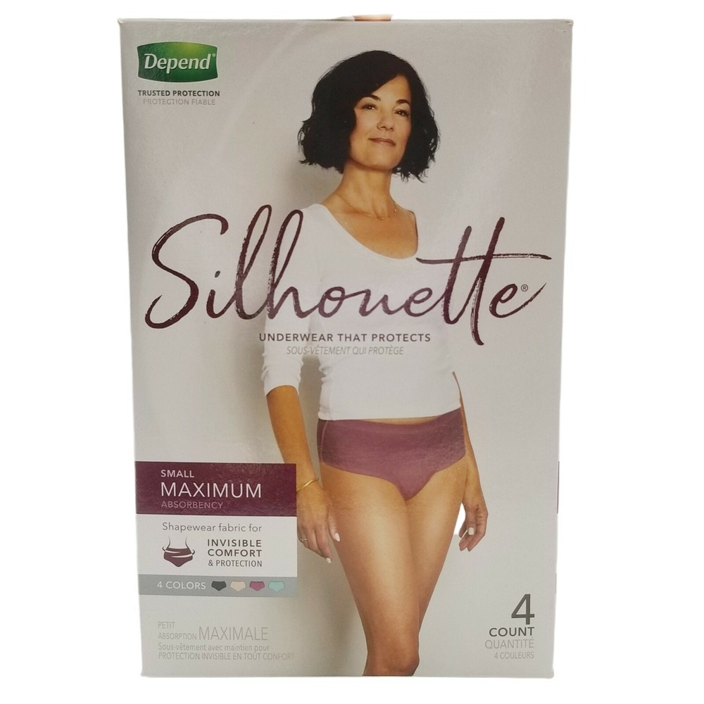 Depend Silhouette Underwear Womens Small 4 ct Maximum Absorbency That‎ Protects